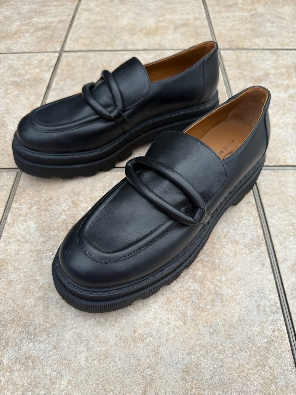 Voile Blanche Elaiza black leather chunky loafers - Picture 5 of 16